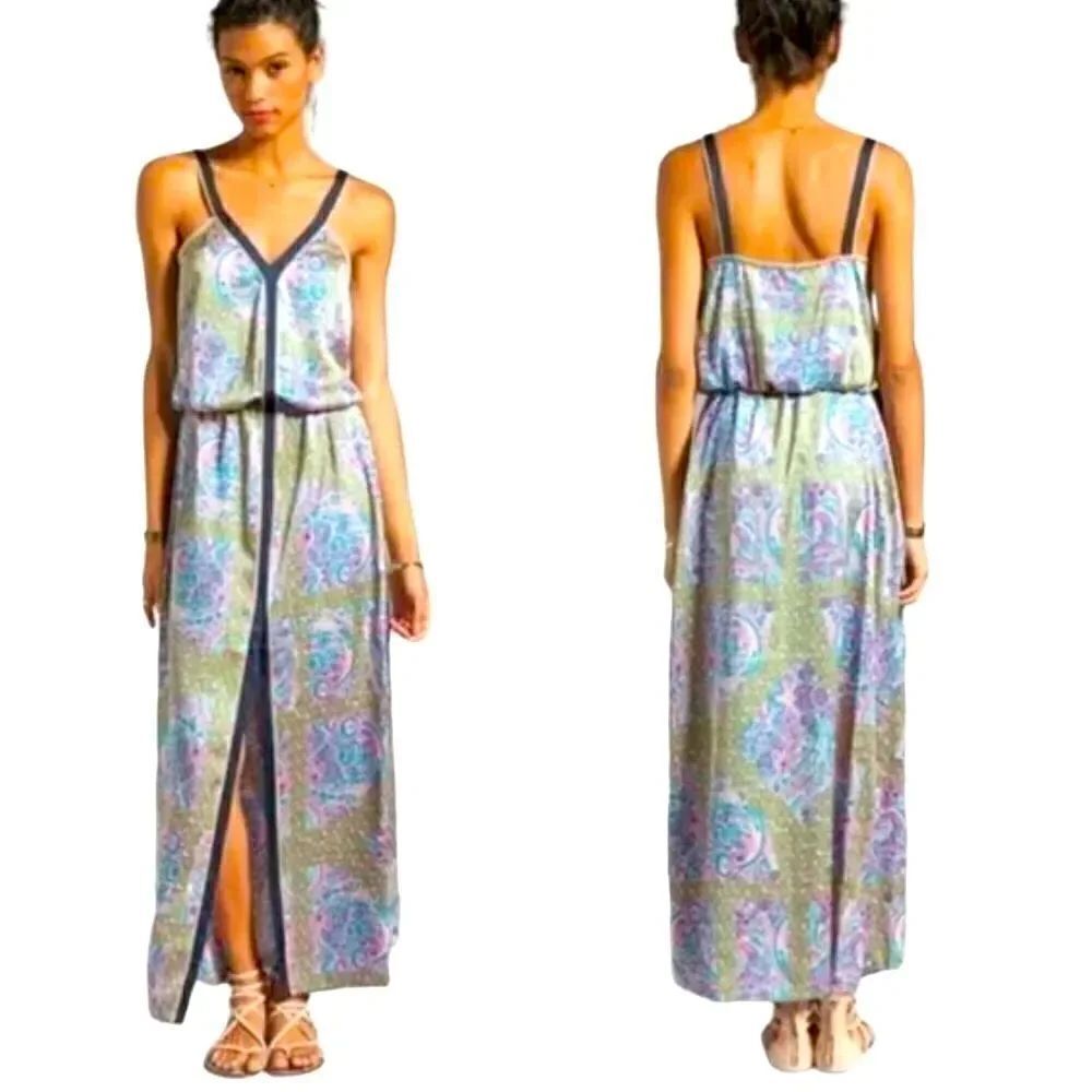 Juicy Couture x Revolve Imperial Starflower Paisley Sateen Maxi Dress in Bardot